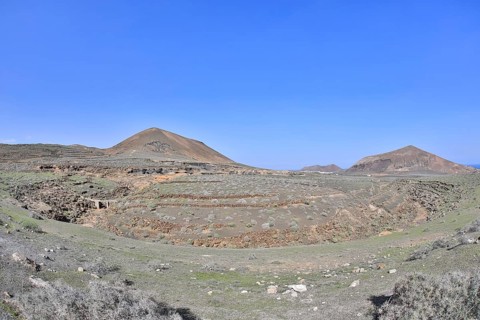 Rocky landscape around the volcano Montana de Guenia