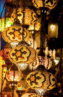 Mosaic Ottoman lamps from Grand Bazaar in Istanbul