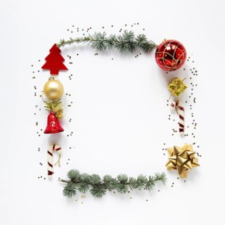 Decorative christmas frame on white background