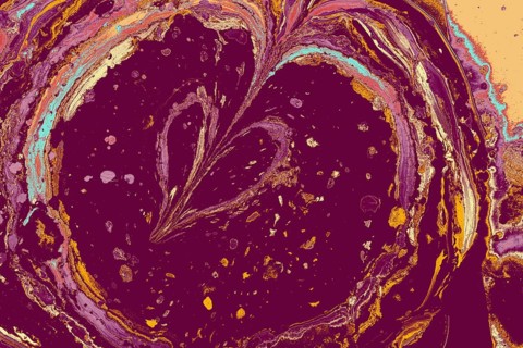 Abstract hert marbling pattern template for fabric