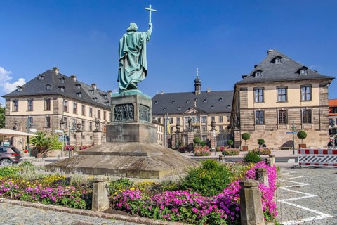 Statue of St. Boniface in front of the city palace