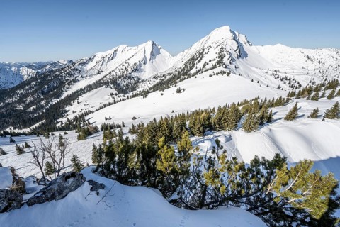 View from the summit of Hochgern in winter