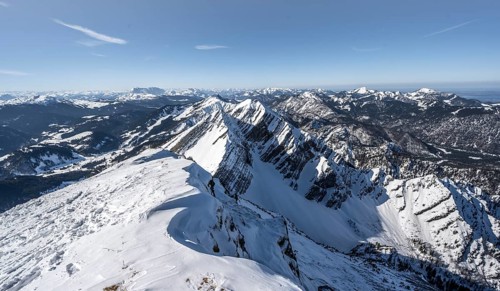 View from the summit of the Sonntagshorn in winter