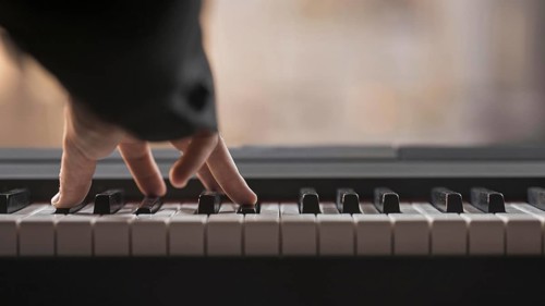 Playing digital piano concept