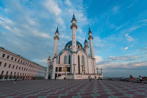 Sunset over the Kul Sharif Mosque