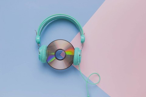Cd with headphones