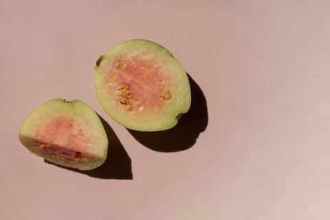 Close up cut guava fruit