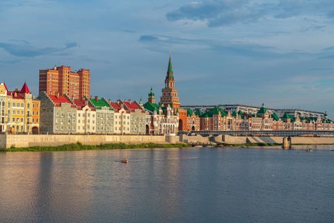 Houses build in the style of Bruges in Yoshkar-Ola