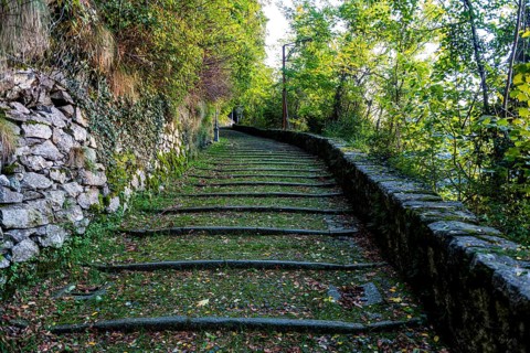 Track to the Unesco world heritage site Sacro Monte de Varallo
