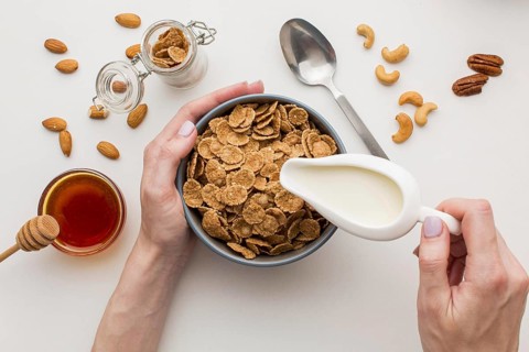 Top view breakfast concept. Resolution and high quality beautiful photo