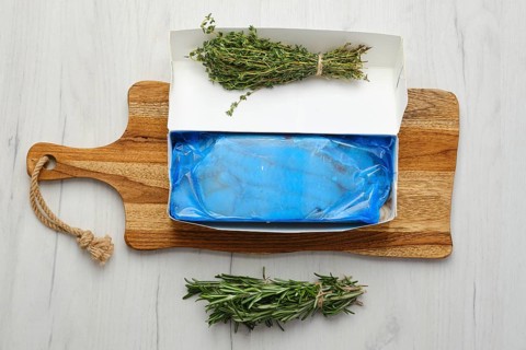 Frozen skinless rasp fillet in vacuum packaging