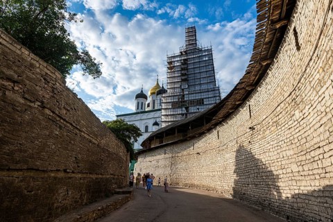 The kremlin of the Unesco site Pskov