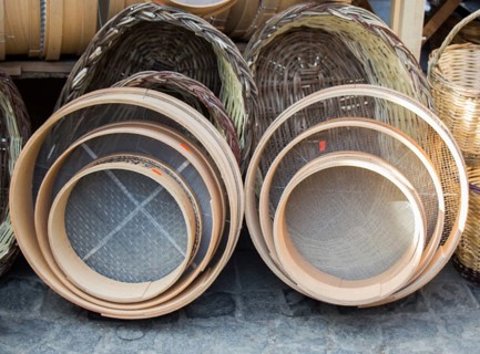 Traditional type sieve made of wood