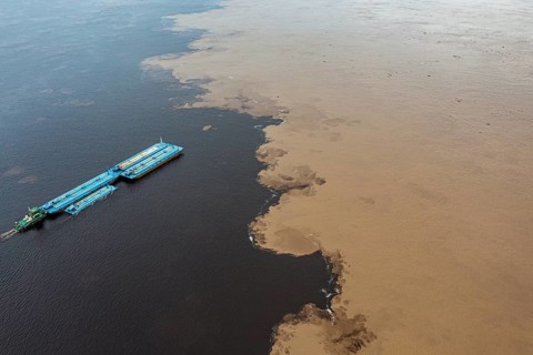 Confluence of the Rio Negro and the Amazon