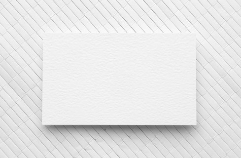 Flat lay copy space business card white background