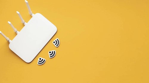 Top view wi fi router with copy space. Resolution and high quality beautiful photo