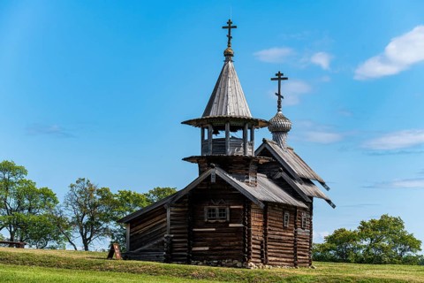 Little church on a field