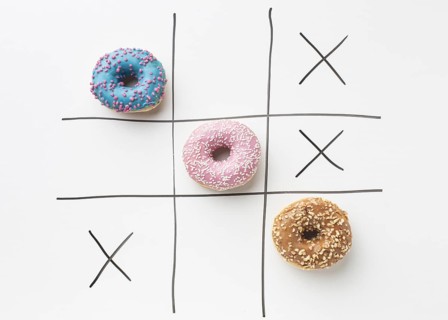 Sweet tic tac toe concept top view. Resolution and high quality beautiful photo