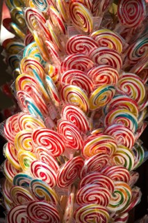 Delicious colorful swirl candy and sweets for kids