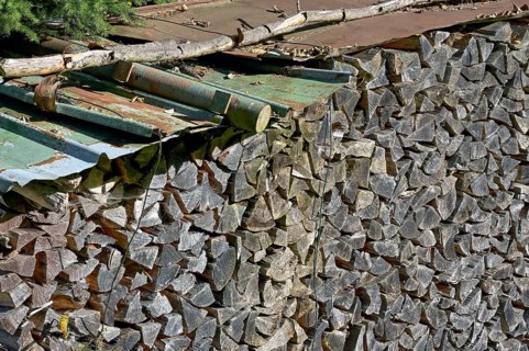 Woodpile in autumnal Ostrachtal