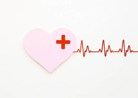 Top view paper heart with heartbeat. Resolution and high quality beautiful photo