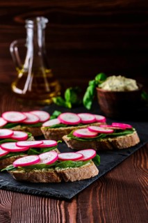 Rustic sandwich with herbal butter