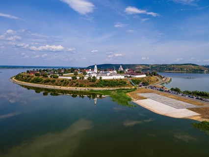 Aerial of the Unesco site Sviyazhsk