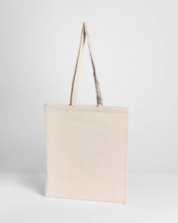 Front view fabric tote bag copy space