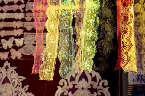 Turkish colorful needle work embroidery flowers as background
