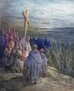 The cross welcomes the army of the Crusaders