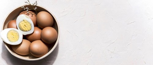 Top view bowl with eggs copy space. Resolution and high quality beautiful photo