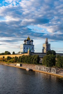 The kremlin and the Trinity Cathedral in Pskov
