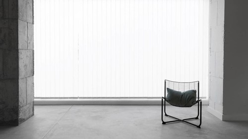 Front view workplace chair with copy space