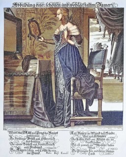 Depiction of a beautiful and shapely lady