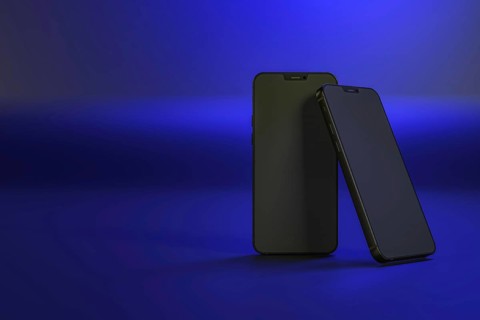 Smartphones dark blue background. Resolution and high quality beautiful photo