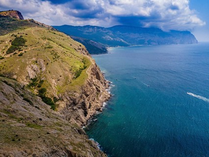 Aerial of the coastline around Balaklava