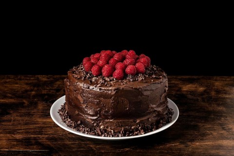 Front view delicious chocolate cake concept