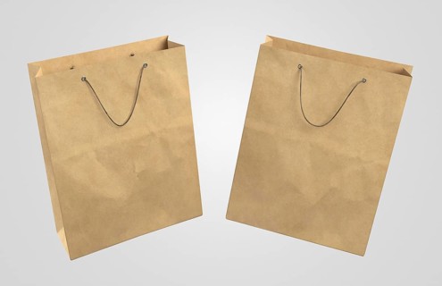 Two 3d paper shopping bags. Resolution and high quality beautiful photo