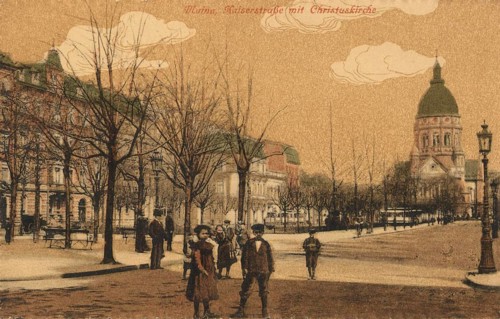 The Kaiserstrasse and the Christuskirche in Mainz