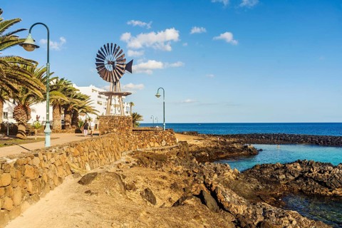 View of the resort town named Costa Teguise