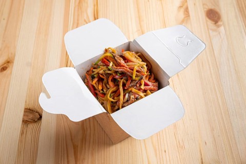 Udon noodles with veal