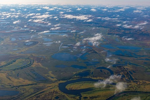 Aerial of the Taiga near