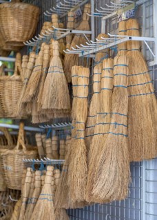 Rice straw broom