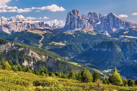View of the valley with Sella Group 3152m