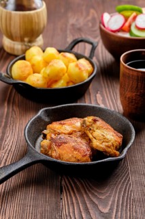 Roasted chicken thighs