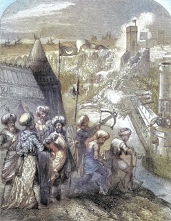 Sultan Mehmed's army under the supreme command of Mesih Pasha
