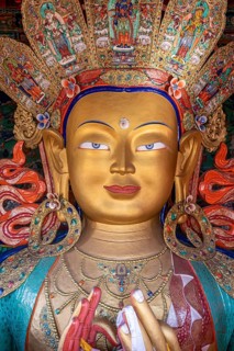 A statue of the Maitreya Buddha