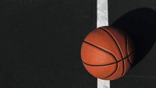 Close up basketball court