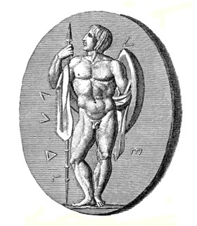 Armed warrior from Sparta