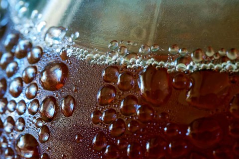 Cool red drink in PET bottle